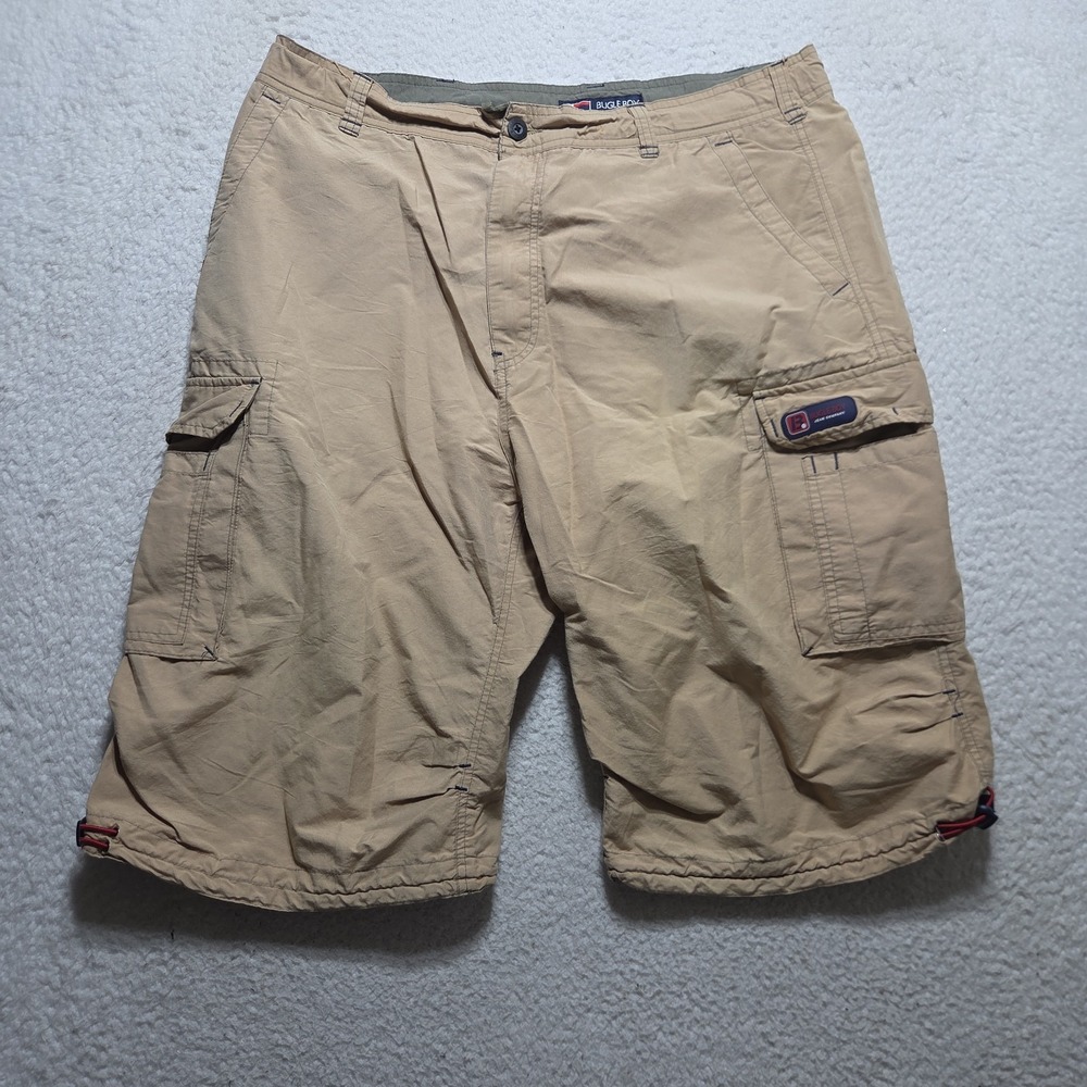 Vintage 90s Bugle Boy Shorts Cargo paratrooper Mens Size 36 Beige